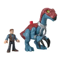 Fisher-Price Imaginext Jurassic World Therizinosaurus-Dinosaurier- & Owen-Figurenset für Kindergartenkinder ab 3 Jahren