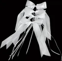 Oblique Unique 10 Antennenschleifen Hochzeit Deko Schleifen 12 cm - weiß