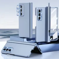 Pouzdro na Samsung Galaxy Z Fold 5 magnetická ochrana pantu s držákem na pero, ochranné pouzdro s fólií na objektiv a displej modré