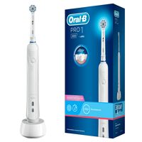 Oral-B PRO 1 200 Elektrische Zahnbürste, für eine sanfte Reinigung bei empfindlichem Zahnfleisch, Farbe: Weiß