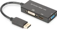 DIGITUS DisplayPort 3v1 adaptér / převodník - DP - HDMI+DVI+VGA