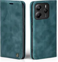 Handy Hülle für Xiaomi Redmi Note 14 5G Klapphülle Bookcase Flip Cover Handy Tasche Etui Farbe: Petrol