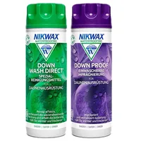 Nikwax Down Wash und Down Proof Doppelpack 2 x 300ml, zur Reinigung und Imprägnierung von Daunenbekleidung, Ausrüstung und Schlafsäcken