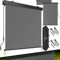 KESSER® Senkrechtmarkise 180x250cm Außenrollo Handkurbelmechanismus Balkonrollo Sonnen-und Sichtschutz Beschattung Sonnenschutz mit Kurbel Markisenkasten Balkon & Terrasse inkl Montageset & Abdeckung