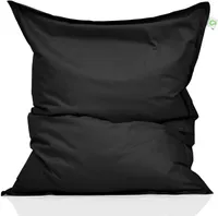Green Bean Indoor Sitzsack "Square" XXL 140x180cm mit 380 Liter EPS Perlen Füllung - Riesensitzsack für Kinder & Erwachsene - Petrol Schwarz