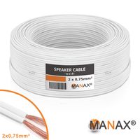 Lautsprecherkabel Audio Kabel Boxenkabel 100% CCA 25m 2x0,75mm² weiß