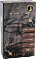 Flame Lights Lichterkette mit Timer - 48 LED / 470cm - Flammen Effekt Garten Deko Beleuchtung für Außen