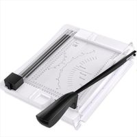 ACROPAQ 2 in 1 Papierschneidemaschine - Hebelschneider & Rollschneider für A4, Papier, Fotos, Pappe, bis zu 10 Blatt, mit 3 Schnittmuster, integrierte Skala & Lineal, Papierklemme & Schutzwand - Weiß