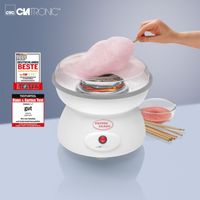 Clatronic® Zuckerwatten-Maker | Süße Leckereien für jede Party | Zuckerwattemaschine mit Quarz-Heizelement | Große Zuckerwattenschale | Transparenter Spritzschutz | inkl. Messlöffel | ZWM 3478