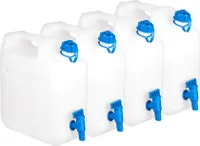 BigDean 4X Wasserkanister 12l Trinkwasserbehälter, Trinkwasserkanister mit Hahn, Lebensmittelecht, geeignet für 10-12 Liter, -20 - +70 Grad