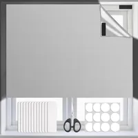 150*300cm Verdunklungsstoff Sonnenschutz Verdunkelungs Sonnenschutz zu 100% verdunkelnd | Folie mit Thermobeschichtung | lichtundurchlässige für Fenster, Velux und Dachfenster (Hellgrau)