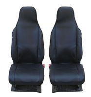 2 Luxus vordere Sitzbezüge Schonbezüge schwarz PKW Stoff passend für 
