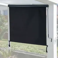 Vertikalmarkise MCW-F42, Senkrechtmarkise Sichtschutz Außenrollo Rollo, UV-Schutz 50 Stoff  250x180cm, schwarz