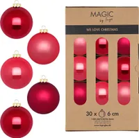 Weihnachtskugeln Glas 6cm 30 Stück - Gentle Pink