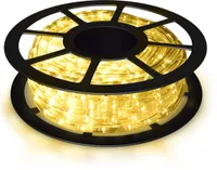 COSTWAY 10M LED Lichterschlauch Lichtschlauch Lichterkette fuer Aussen und Innen mit 360 LEDs Weihnachtsbeleuchtung Weihnachten Deko Warmweiß