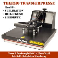 1000W 38x38cm Hitzepresse Heißpresse Textilpresse Textildruck Transferpresse DE 