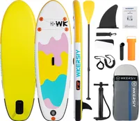 Aufblasbares Stand Up Paddle Board für Kinder 244 x 76 x 15 cm - SUP Paddleboard Wassersport Set mit Paddel, Pumpe, Rucksack, Leine & Reparaturset