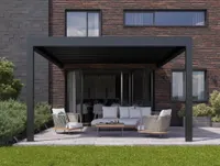 Elektrisch verstellbare Lamellendach-Pergola AirCube 300x300 wandmontage