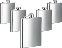 relaxdays 5 x Flachmann aus Edelstahl 200 ml