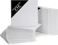 BELLE VOUS 24er Pack Kleine Leinwände zum Bemalen - 24x Mini Leinwand Zum Bemalen - 15x15cm vorgespanntes Canvas Leinwand Set - 24 Mini Leinwände