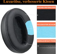 Premium Adhiper HD 450BT Ohrpolster für Kopfhörer, bequemes Proteinleder und Memory-Schaum