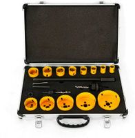 17tlg Bohrkronen HSS Bi-Metall Lochsägen Dosenbohrer Lochbohrer Set 19-76mm mit 2 Bohrer