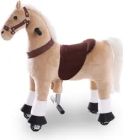 Mechanisches Pferd auf Rollen - Klein - 3 bis 6 Jahre - Reitpferd mit Rollen - Beige