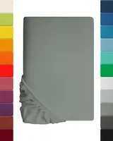 Lavea Spannbettlaken 70 x 140 cm  - Mittelgrau - Bettlaken aus 100% Baumwolle - mit rundum Gummizug - fusselfrei und pflegeleicht - aus unserer hochwertigen MAYA-Serie