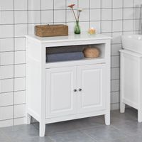SoBuy® FRG127-W Badkommode Badschrank mit Fußpolster Kommode Badezimmer weiß