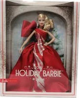Mattel FXF01 Barbie 2019 Holiday Barbie bábika v červených šatách zberateľský predmet
