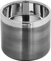 Fink Stumpenkerzenhalter Vito antik grau Edelstahl Höhe 8 cm