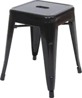 Hocker MCW-A73, Metallhocker Sitzhocker, Metall Industriedesign stapelbar  schwarz