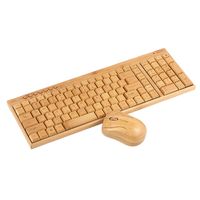 KG-201-94 Bambus-Tastatur, kabelloses Tastatur- und Maus-Set, gelb