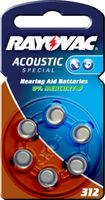 Rayovac Acoustic Special Hörgerätebatterie Typ AE312 6er Blister