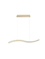 Nova Luce AURELIA LED závěsné světlo zlaté 43W neutrální bílá 100x7,6x150cm stmívatelné 9333078
