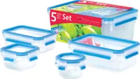 Emsa Clip & Close 5Er Set Frischhaltedosen, 0,15 L - 3,7 L, 508568