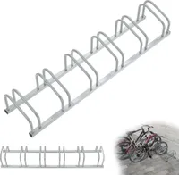 UISEBRT Stojan na bicykle pre 6 bicyklov - kovový stojan na viac bicyklov pre e-biky a nákladné bicykle, vzdialenosť 37 cm, pre šírku pneumatík 30-65 mm, strieborný