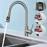 Homelody Wasserhahn Küche mit 2 Strahlarten,360° Drehbar Küchenarmatur,Edelstahl Spültischarmatur,Hochdruck Armatur,Mischbatterie Küche Matt Gebürstet