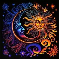 40x30 cm Diamanten Malerei Zum Selbermachen DIY Diamond Painting Sonne und Mond