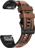 INF Remienok na hodinky z pravej kože pre Garmin Fenix 7 Pro/7X Hnedá 26 mm