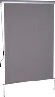 Outsunny Senkrechtmarkise Vertikalmarkise Sonnenschutz Windschutz Seitenrollo Sichtschutz mit Handkurbel Polyester + Aluminium Grau 140 x 200 cm
