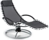 blumfeldt The Chiller - Schwingliege , Gartenliege , Liegestuhl , 77 x 85 x 173 cm , Pflegeleichte und wetterbeständig , 360° Comfort-Schwingbewegung , ComfortMesh , stabiles Stahlrohr , schwarz