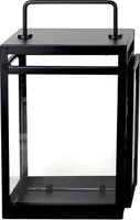 Laterne - 17 x 31 cm - Schwarz matt - Eisen - Glas - mit Tragegriff