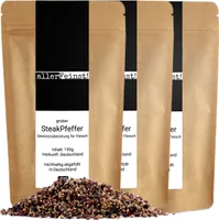 grober Steakpfeffer - Premium Gewürzzubereitung für Fleisch Rubs Dips - 3 x 150g