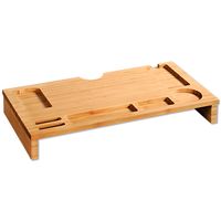 KESPER Monitorständer & Schreibtisch-Organizer aus Bambus-Holz, 60 x 30 x 8,5 cm, 5882013