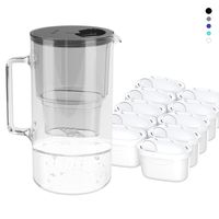 Sklenený vodný filter Wessper 2,5 l s 10 filtračnými kazetami, kompatibilný s Brita Maxtra Black