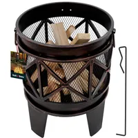 KOTARBAU® Feuerkorb für den Garten rund 42 cm Feuerstelle Feuerschalen & Feuerkörbe aus Stahl in Antik-Rost-Optik Feuerkorb mit Funkenschutz hoch