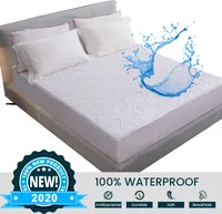 ele ELEOPTION 140 x200 cm Voděodolný chránič matrace vybavený prostěradlem， Voděodolný chránič matrace vyrobený z chladivého bambusu, ultra měkká 3D vzduchová tkanina na matraci, hypoalergenní voděodolné prostěradlo, bílé květy