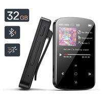 32 GB MP3 Bluetooth 4.2 mit Clip, tragbarer HiFi-Sport-MP3-Player, Spielzeit 30 Stunden