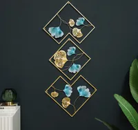 Wanddekoobjekt, 3er Wandskulptur Metall, Wanddekoration, Schmiedeeisen Wandverzierung, Wandkunst, Wandmalerei, Wohnzimmer Esszimmer Wanddeko, Blau